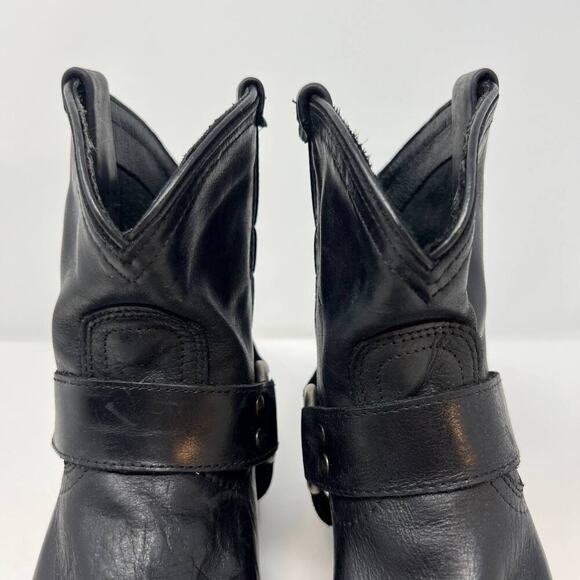 Frye Women's Wyatt Harness Boot Black Leather Bootie Size 6B - Picture 4 of 14